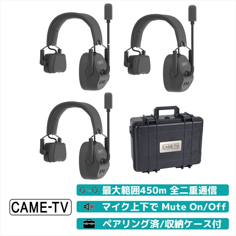 最安値】 ワイヤレス インターコム ヘッドセット システム 片耳3個入り 