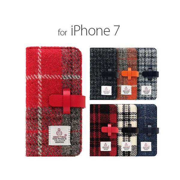 iphoneケース・アクセサリー【TKK】SLG Design iPhone 8/7 Harris Tweed Diary ブラック
