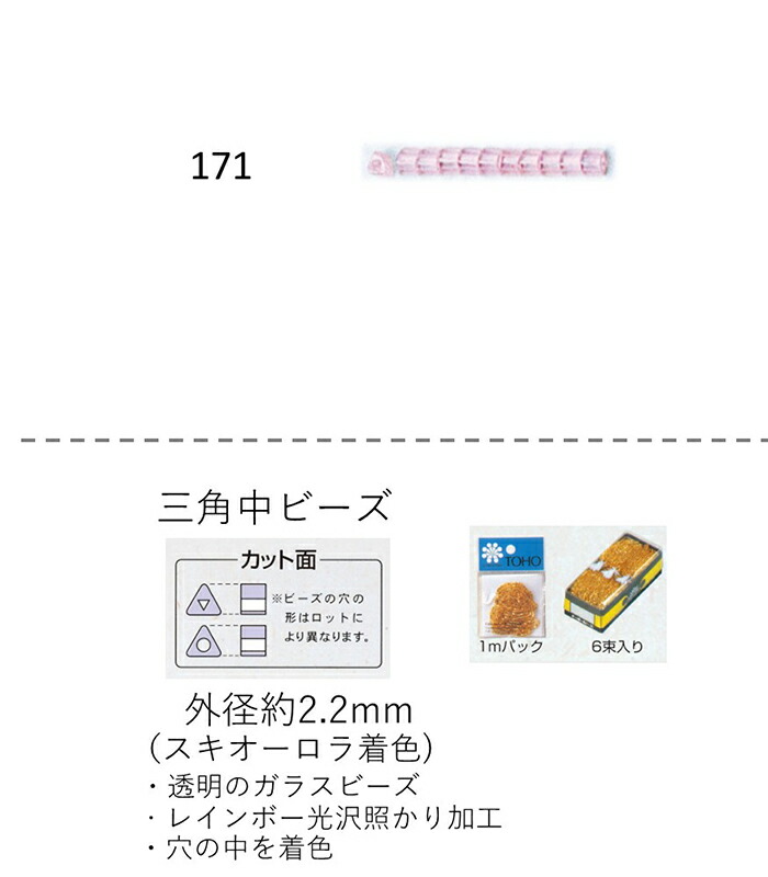 残りわずか 三角中ビーズ 2 2mm スキオーロラ着色 糸通し60mパック 約30 000粒 No 171 トーホービーズ公式 ファクトリー直送 Toho グラスビーズ パーツ 人気ショップが最安値挑戦 Radonnb Co Rs