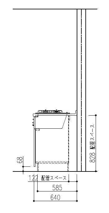 市場 壁付I型 開き扉プラン ウォールユニット無 食器洗い乾燥機無 間口195cm奥行65cm高さ85cm 3口コンロ システムキッチン レンジフード