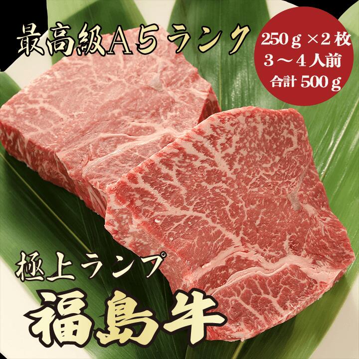 市場 福島牛A5ランクランプ500g 最上級 A5ランク 極上 A5等級 牛肉 BBQ ステーキ 3〜4人前 焼肉 特選 A5