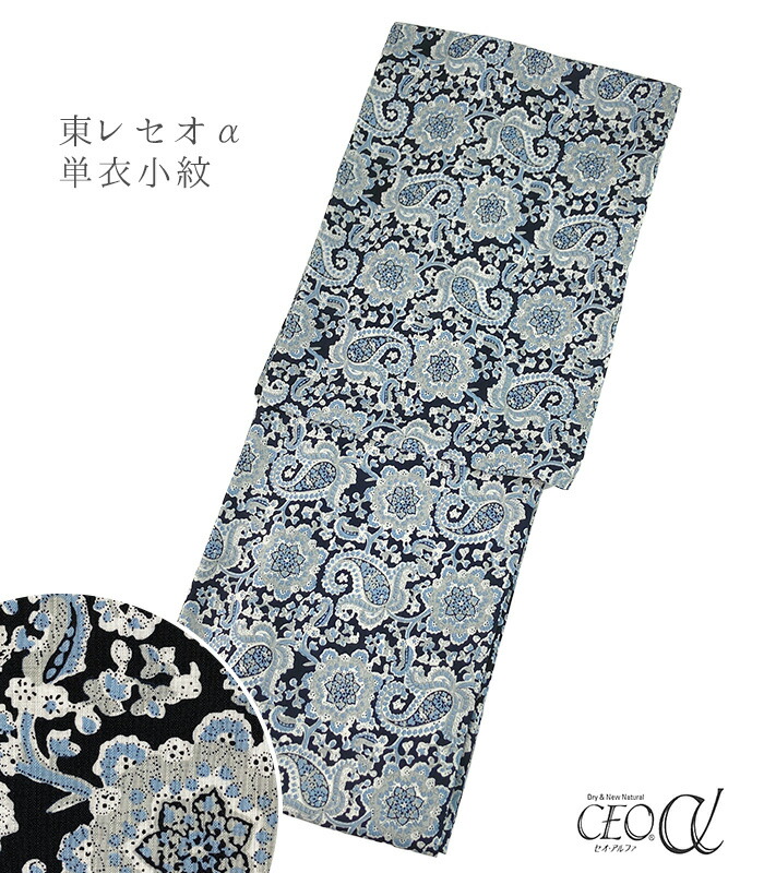 【 単衣 仕立済み 】SOULEIADO ソレイアード 東レセオα単衣小紋（ケララ：モノトーン） （フリーサイズ） レディース 日本製