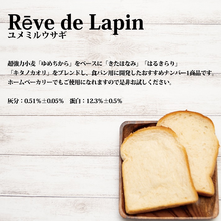 国内外の人気が集結 Rēve de Lapin レヴ ドゥ ラパン ユメミルうさぎ国産 小麦粉 強力粉 北海道産 パン用 もっちり しっとり ソフト  qdtek.vn