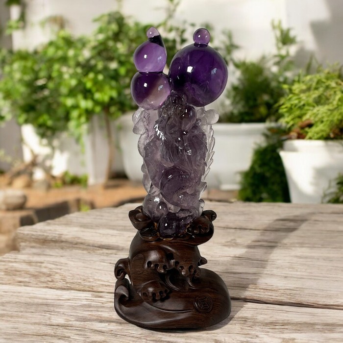 楽天市場】アメジストの龍の置物 紫水晶 愛の守護石 辰 ドラゴン