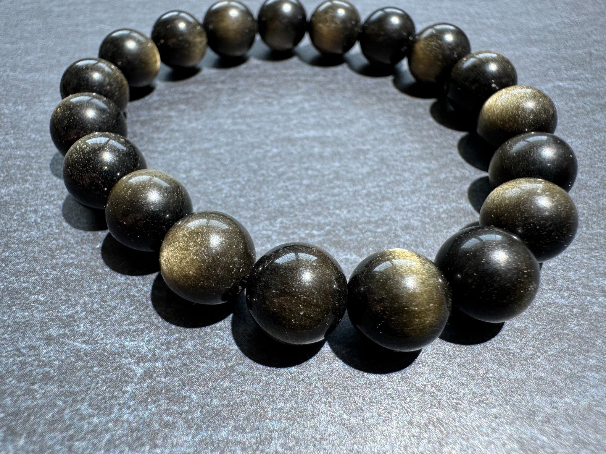 楽天市場】ゴールデンオブシディアン14mm ブレスレット 天然石