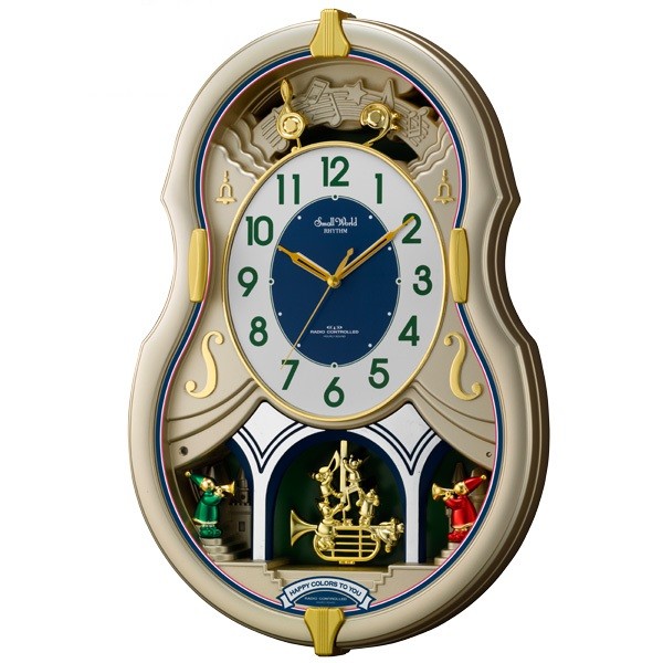 楽天市場】【お取寄せ品】リズム時計製電波掛時計 スモールワールド