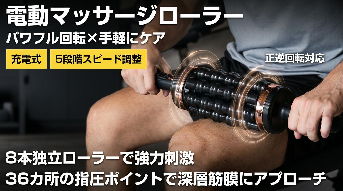 【8本ローラー搭載】電動筋膜ローラー 充電式 Type-C 5段階スピード 正逆回転 ふくらはぎ 太もも 背中 腕 足裏 手持ち 置き型 ボディケア ポイント消化 プレゼント ギフト 人気 おすすめ 新生活 母の日 父の日 誕生日|トウカイショップ