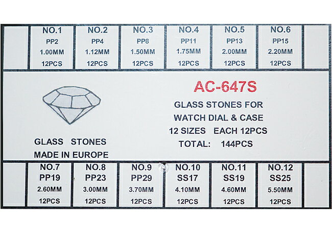 楽天市場 合せ石 ガラスストーン 合わせ石 飾り石 360個セット De 647a 時計部品 時計修理 工具 収納 Youマルシェ