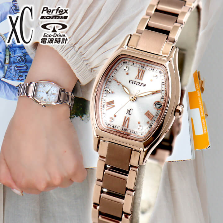 極美品【稼働品】CITIZEN　シチズンXC　H058ピンク　シルバー　ソーラー 楽天市場】【ウォッチ】CITIZEN シチズン XC クロスシー デイト