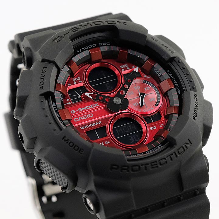 訳ありセール格安 Casio カシオ G Shock Gショック ジーショック Ga 140ar 1a メンズ 腕時計 防水 ウレタン アナログ デジタル 黒 ブラック 赤 レッド 海外モデル 彼氏 旦那 夫 就職祝い 入学祝い 卒業祝い 息子 男子 誕生日プレゼント 男性 彼氏 旦那 夫 ギフト