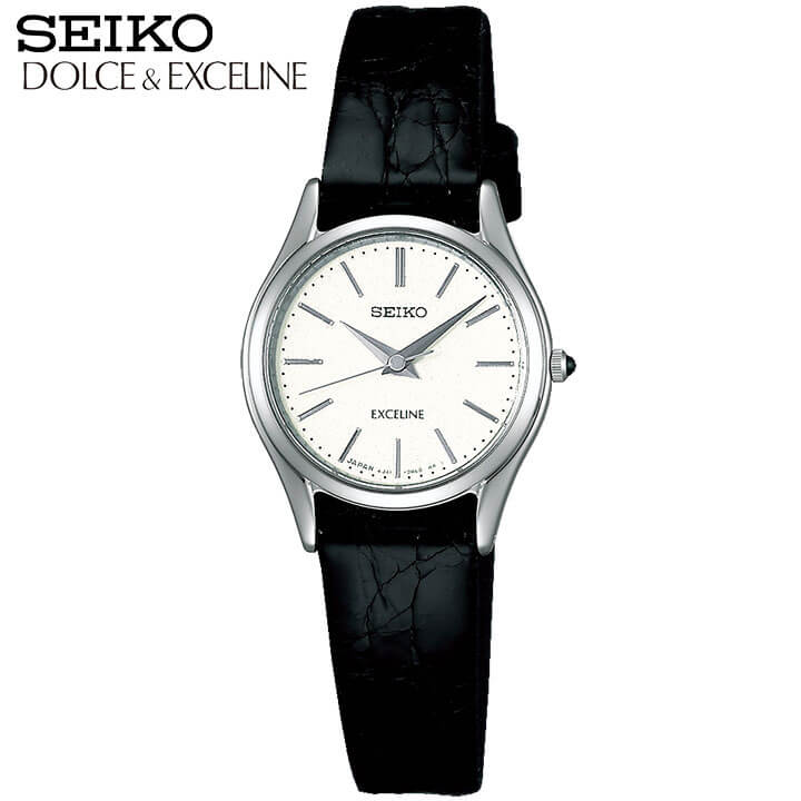 【お取り寄せ】セイコー ドルチェ & エクセリーヌ SEIKO DOLCE & EXCELINE クオーツ レディース サイドワニ革ベルト 腕時計 見やすい ウォッチ SWDL209 ブラック 国内正規品 フォーマル 中学生 高校生 誕生日プレゼント 女性 彼女 友達 娘 ギフト ブランド 30,280円