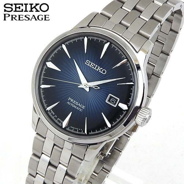 最安値挑戦 豆皿付き Seiko セイコー Presage プレザージュ カクテル Sary073 国内正規品 メンズ 腕時計 時計 メタル 機械式 メカニカル 自動巻き アナログ 青 ブルー シルバー 誕生日プレゼント 男性 彼氏 旦那 夫 社会人 ギフト ブランド腕時計通販の加藤時計