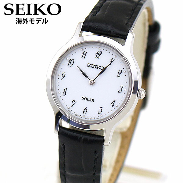 楽天市場 Seiko セイコー 海外モデル Sup369p1 レディース 腕時計 革ベルト レザー ソーラー アナログ 黒 ブラック 白 ホワイト 銀 シルバー 逆輸入 中学生 高校生 誕生日プレゼント 女性 彼女 友達 娘 ギフト ブランド ブランド腕時計通販の加藤時計店