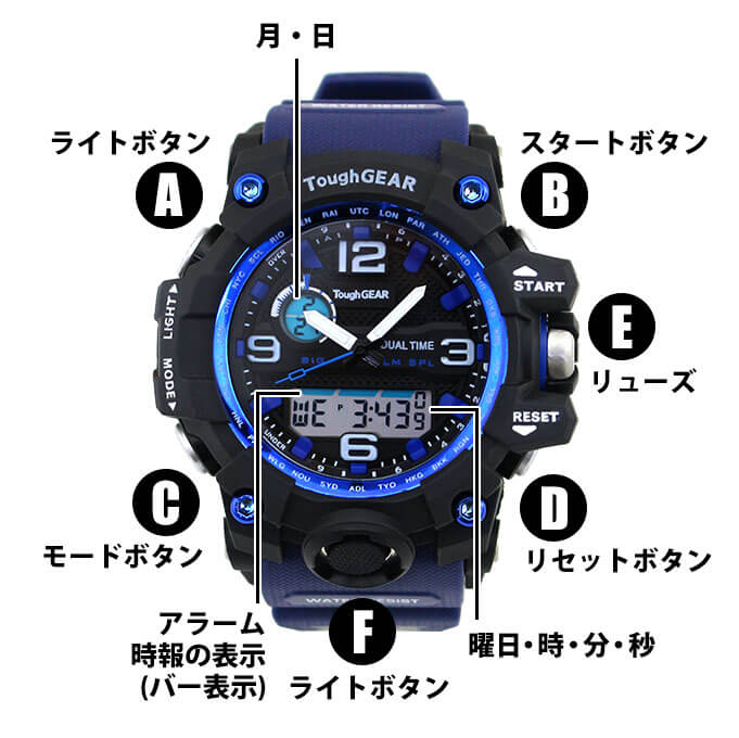 【訳あり】当店オリジナル タフギアー Tough GEAR 腕時計 時計 メンズ キッズ ウレタン 多機能 ランニングウォッチ スポーツ アナログ デジタル 黒 ブラック 赤 レッド 青 ブルー キッズ 男の子 女の子 子供 誕生日プレゼント ギフト 小学生 小学校 入学祝い 【訳あり】当店オリジナル タフギアー Tough GEAR 腕時計 時計 メンズ キッズ ウレタン 多機能 ランニングウォッチ スポーツ アナログ デジタル 黒 ブラック 赤 レッド 青 ブルー キッズ 男の子 女の子 子供 誕生日プレゼント ギフト 小学生 小学校 入学祝い