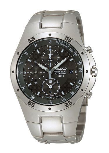 [10年引き受ける] [生み出すこと為し終える 滅多にない外国で模範例] SEIKO SND419P1 セイコー クロノグラフ 石英 チタン 100m雨合羽 逆インポート模範例