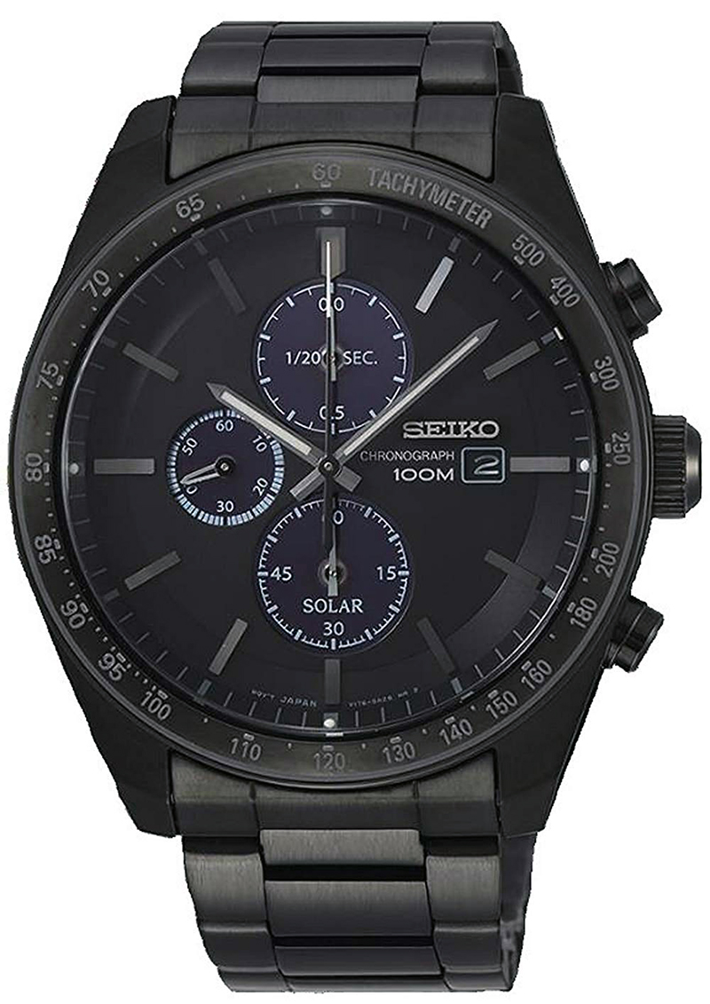 SEIKO クロノグラフ 腕時計 100m防水 ブラック SEIKO クロノグラフ 100M 防水 ブラック - メルカリ