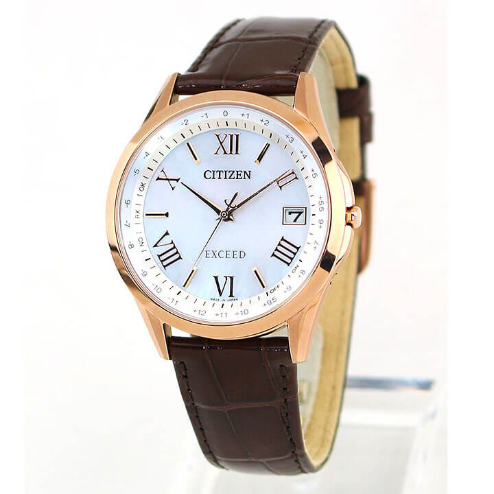 楽天市場 シチズン エクシード エコドライブ 腕時計 メンズ ソーラー電波時計 レザー 革バンド クロコダイル 白蝶貝 ワールドタイム Citizen Exceed Cb1112 07w 国内正規品 誕生日プレゼント 男性 彼氏 ギフト 見やすい 加藤時計店 Gショック楽天市場店