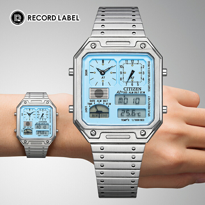 シチズンコレクション レコードレーベル サーモセンサー 限定モデル 腕時計 メンズ メタル CITIZEN COLLECTION RECORD LABEL THERMO SENSOR JG2120-73L 国内正規品 誕生日プレゼント 男性 卒業祝い 青