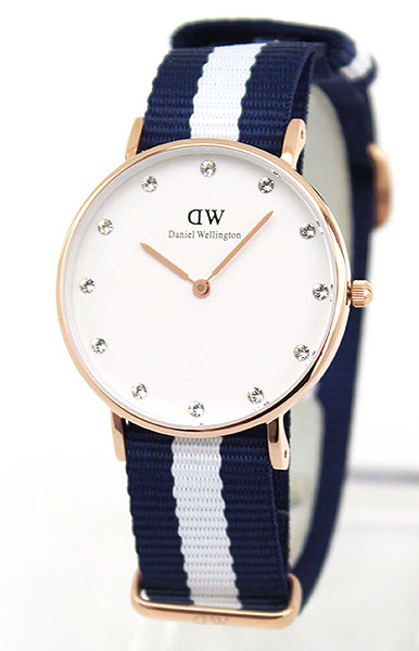 楽天市場 Daniel Wellington ダニエルウェリントン 0953dw Dw 海外モデル レディース 腕時計 北欧 ナイロン ベルト アナログ ストライプ 白 ホワイト 青 ネイビー 金 ピンクゴールド 誕生日プレゼント 女性 彼女 友達 ギフト 加藤時計店 Gショック楽天市場店