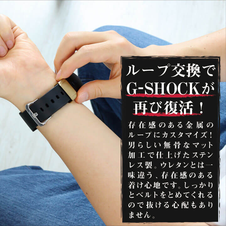 楽天市場 ネコポス送料無料 1000円ポッキリ Gショック ジーショック G Shock 遊環 遊革 ベルトループ 交換 汎用 互換 ステンレス シルバー 黒 ブラック 金 ゴールド 加藤時計店 Gショック楽天市場店