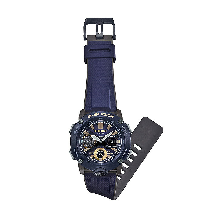 G Shock Gショック Ga 00 時計 カシオ カーボン Luminox Casio 時計 腕時計 多機能 ウレタン メンズ アナログ デジタル 軽い 防水 クオーツ 青 ネイビー 金 ゴールド Ga 00 2ajf 国内正規品 彼氏 旦那 夫 加藤時計店 Gショック店casio カシオ G Shock Gショック Ga 00