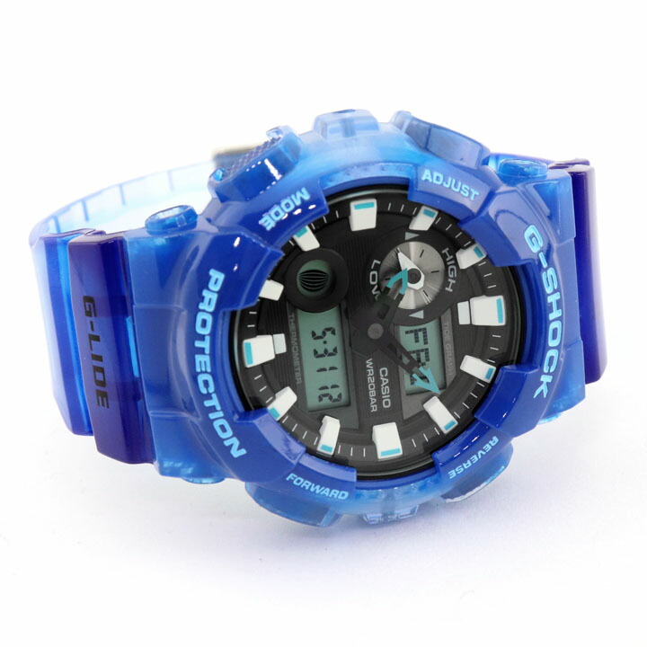 年最新海外 Box訳あり Casio カシオ G Shock Gショック ジーショック G Lide Gライド Gax 100msa 2a メンズ 腕時計 防水 ウレタン アナログ 青 ブルー スケルトン 就職祝い 入学祝い 卒業祝い 息子 男子 誕生日プレゼント 男性 彼氏 旦那 夫 社会人 友達 ギフト