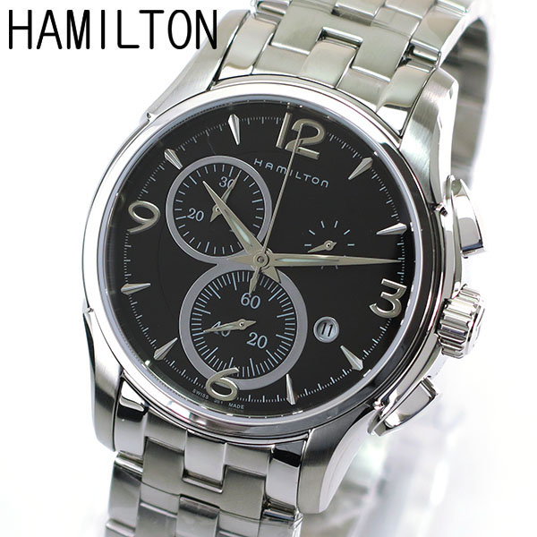 HAMILTON ハミルトン Jazzmaster ジャズマスター H32612135 海外モデル メンズ 腕時計時計クオーツ クロノグラフ アナログ クラシックなデザイン メタル シルバー 黒 ブラック文字盤 誕生日プレゼント 男性 ギフト