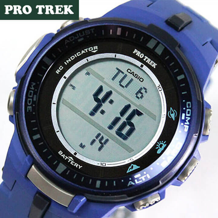 楽天市場 Casio Protrek プロトレック カシオ 電波 ソーラー レディース メンズ 腕時計 Prw 3000 2b 海外モデル 青 タフ ソーラー 電波時計 誕生日 男性 女性 母の日 ギフト プレゼント 加藤時計店 Gショック楽天市場店