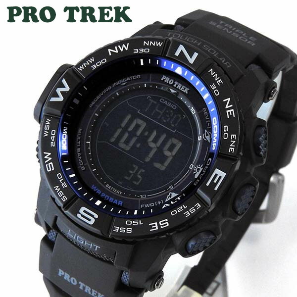 楽天市場 Prw 3500y 1 Casio カシオ Pro Trek プロトレック 電波 ソーラー タフ ソーラー 電波時計 メンズ 腕時計 時計 海外モデル 樹脂 バンド 多機能 黒 ブラック 青 ブルー 電波ソーラー 誕生日プレゼント 男性 バレンタイン ギフト 加藤時計店 Gショック楽天市場店