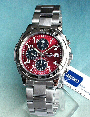 SEIKO セイコー 逆輸入 メンズ 腕時計時計 薄型クロノグラフ SND495P1 SND495PC 正規海外モデル 赤ダイアル 日本製ムーブメント 誕生日プレゼント 男性 彼氏 旦那 夫 友達 卒業祝い 入学祝い 就職祝いギフト 還暦祝い