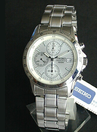 seiko chronograph silver
