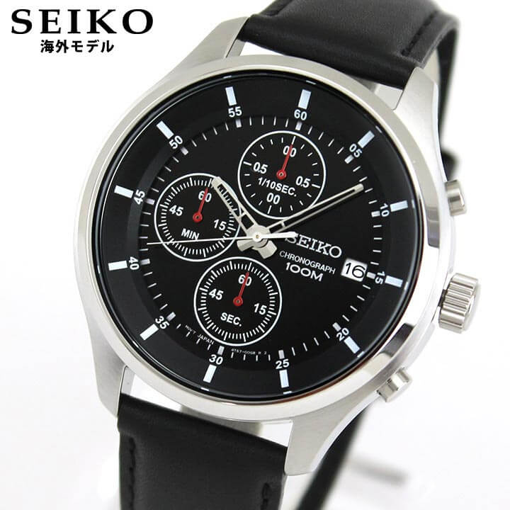 激安の Seiko セイコー 海外モデル Sks539p2 メンズ 腕時計 ウォッチ 革ベルト レザー クオーツ アナログ 黒 ブラック 逆輸入 就職祝い 入学祝い 卒業祝い 息子 男子 誕生日プレゼント 男性 彼氏 旦那 夫 社会人 友達 ギフト 独創的 Aerodynamicinc Com