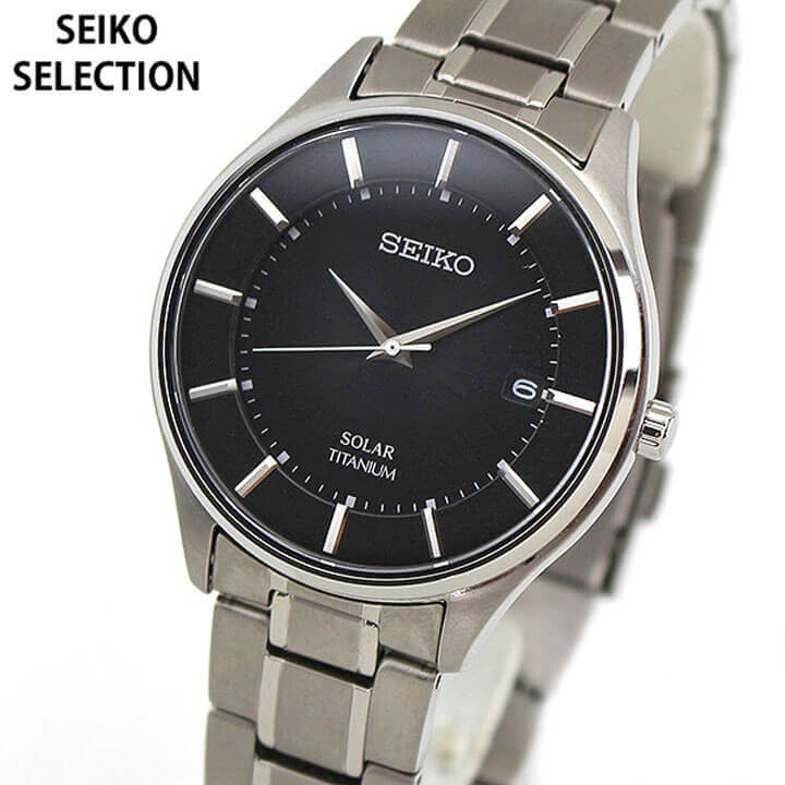 【お取り寄せ】セイコー セレクション 腕時計 SEIKO SELECTION メンズ チタン ソーラー ペアシリーズ SBPX103 メタル バンド アナログ ブラック 黒 社会人 誕生日プレゼント 男性 入学祝い 卒業祝い 彼氏 旦那 夫 友達 息子 ギフト 20,213円