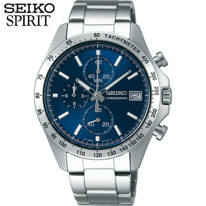 【お取り寄せ】SEIKO セイコー SPIRIT スピリット SBTR023 メンズ 腕時計 メタル クロノグラフ 青 ブルー ネイビー 誕生日プレゼント 男性 父の日 就職祝い 入学祝い 20代 30代 40代 プレゼント 彼氏 旦那 夫 友達 ギフト