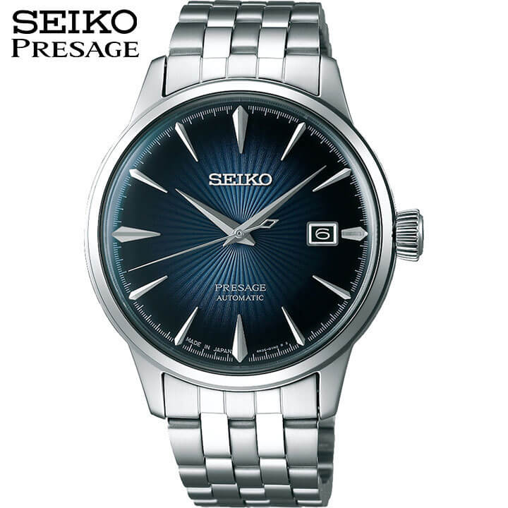 最適な価格 豆皿付き Seiko セイコー Presage プレザージュ ベーシックライン Sary123 メンズ 腕時計 機械式 メカニカル 自動巻き 青 ブルー シルバー 国内正規品 就職祝い 入学祝い 卒業祝い 息子 男子 誕生日プレゼント 男性 彼氏 旦那 夫 社会人 友達 ギフト