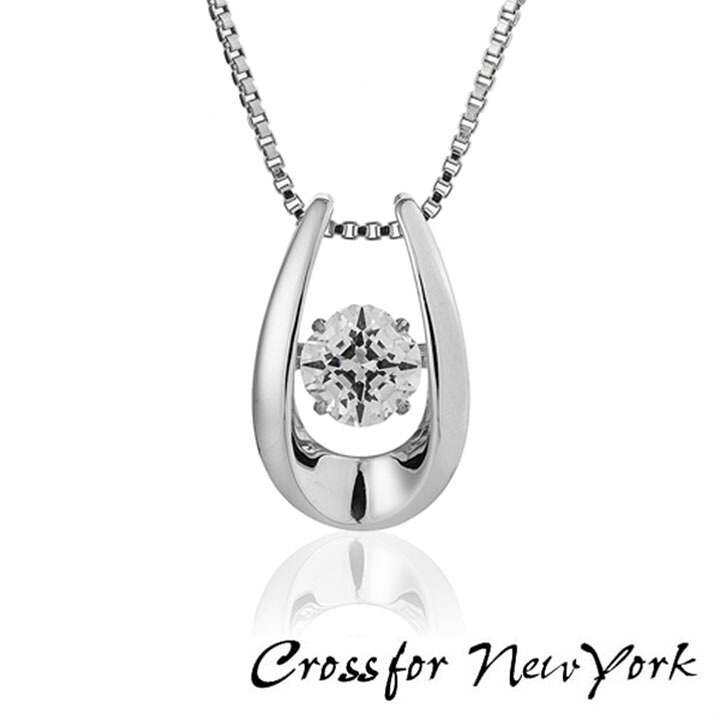 【お取り寄せ】Crossfor New York クロスフォーニューヨーク ダンシングストーン ネックレス ペンダント レディース NYP-584 Happiness キュービックジルコニア シルバー925 馬蹄 シンプル 女子 中学生 高校生 誕生日プレゼント 彼女 友達 ギフト 装飾品｜加藤時計店　Gショック店