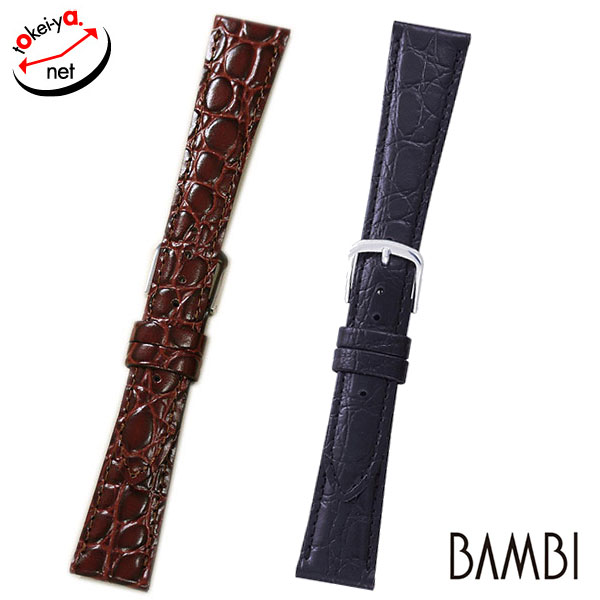 楽天市場】バンビ アリゲーター型押し 時計ベルト BKE112 18mm