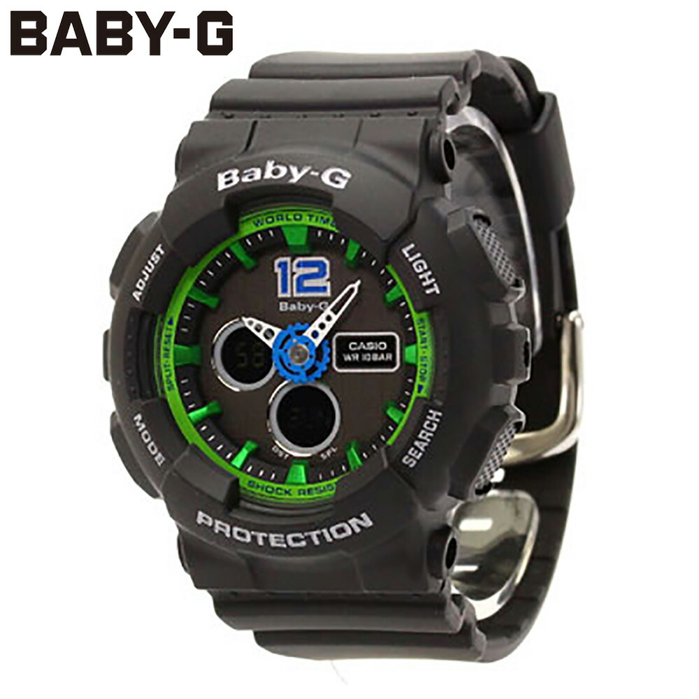 人気満点 Casio カシオ Baby G ベビージー ベビーg 腕時計 時計 レディース アナログ デジタル アナデジ ベーシックモデル 防水 カジュアル アウトドア スポーツ ブラック 黒 グリーン 緑 Ba 1 1b プレゼント ギフト 1年保証 時計倉庫tokia 最高の Faan Gov Ng