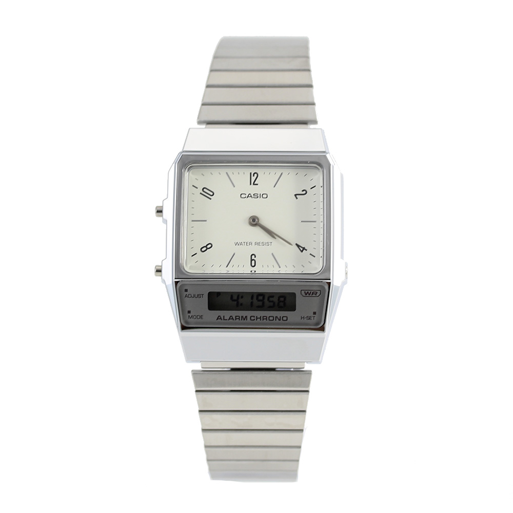 CASIO CLASSIC AQ-800E-7A2 シルバー アナデジ ユニセックス 腕時計 プレゼント ギフト 1年保証 送料無料