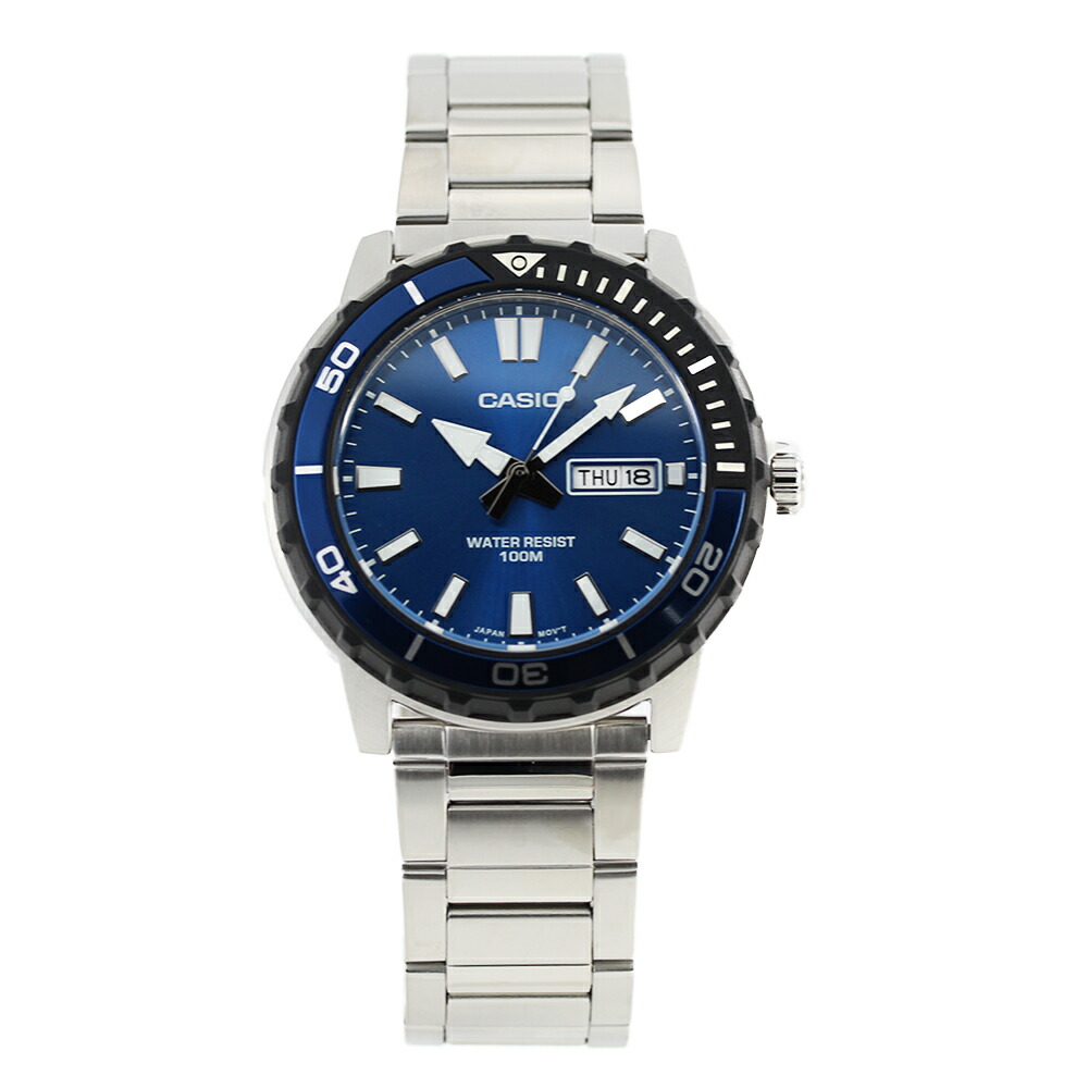 CASIO STANDARD MTD-125D-2A1 シルバー ブルー メンズ 腕時計 プレゼント ギフト 1年保証 送料無料