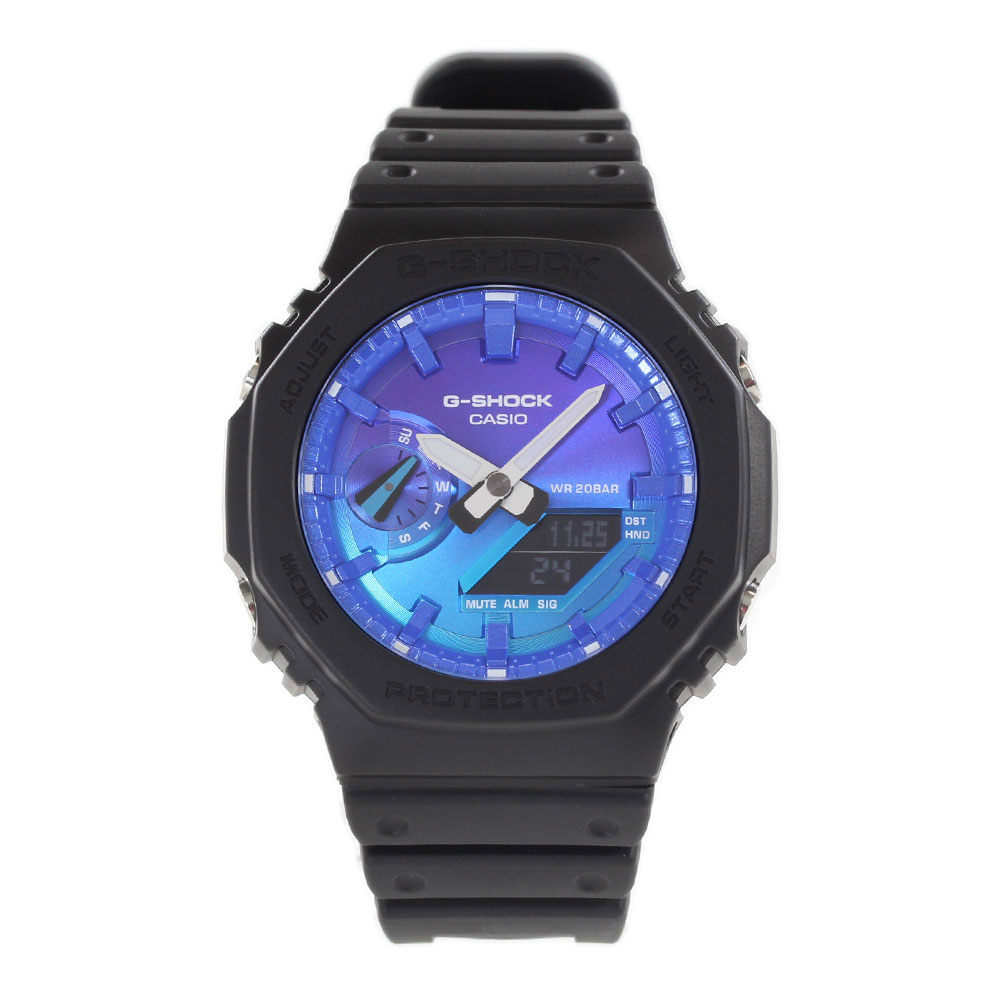 CASIO G-SHOCK GA-2100FL-1A メンズ アナデジ Flame inside フレイムシリーズ ブラック ブルー 腕時計 プレゼント ギフト 1年保証 送料無料