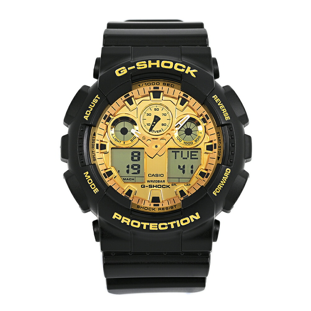CASIO G-SHOCK GA-100GGB-1A9 アナデジ クオーツ GA-100 SERIES Black and Goldメンズ腕時計 プレゼント ギフト 1年保証 送料無料｜時計倉庫TOKIA