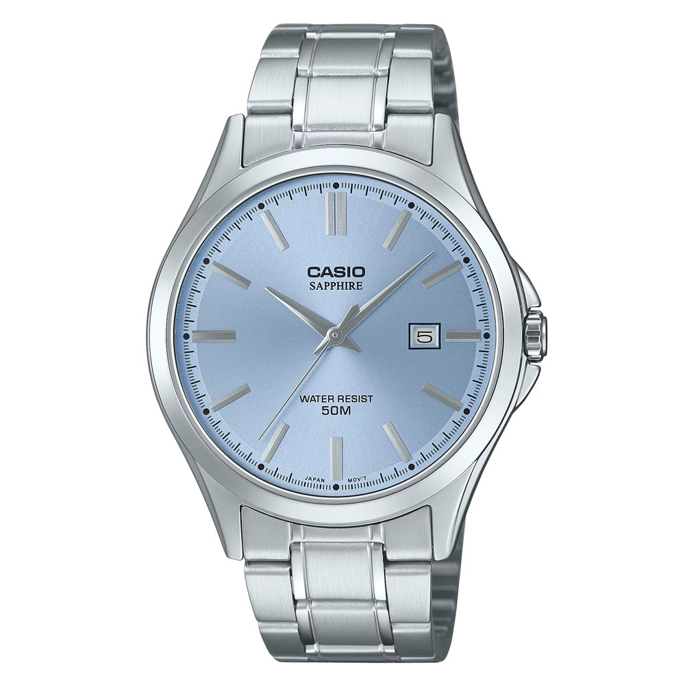 CASIO カシオ MTS-115D-2A2 アナログ クオーツ STANDARD　スタンダード　シルバー　ライトブルー メンズ腕時計 プレゼント ギフト 1年保証 送料無料｜時計倉庫TOKIA