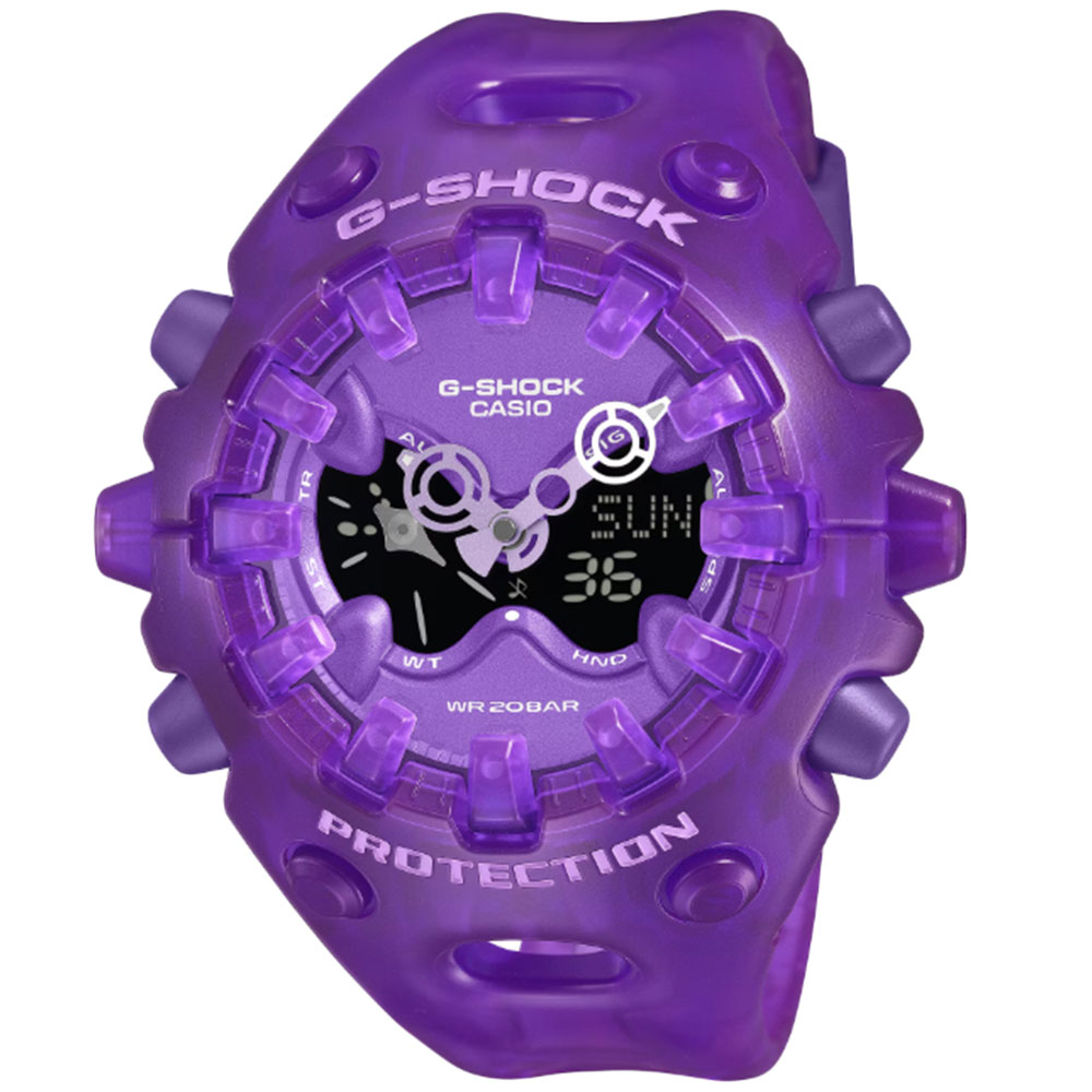CASIO G-SHOCK GA-V01SKE-6A アナデジ クオーツ GA-V01 SERIES　スケルトン　TRANSPARENT PACK　パープル メンズ 腕時計 プレゼント ギフト 1年保証 送料無料