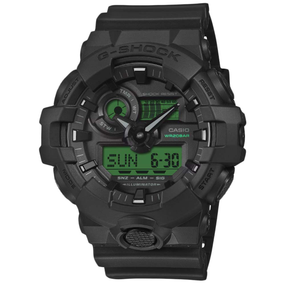 CASIO G-SHOCK GA-700BEG-1A アナデジ クオーツ ジーショック BLACK AND ELECTRO GREEN ブラック エレクトログリーン メンズ腕時計 プレゼント ギフト 1年保証 送料無料|時計倉庫TOKIA