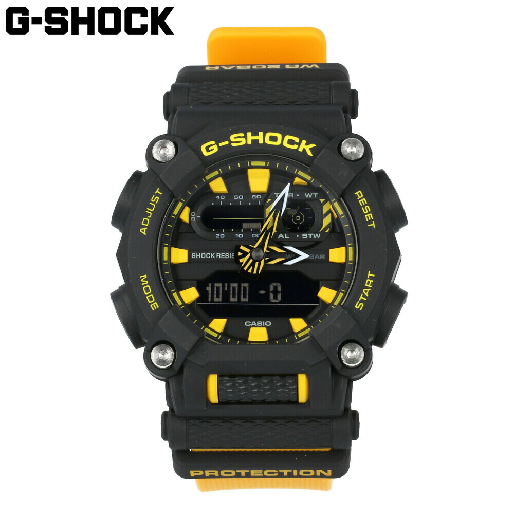 CASIO カシオ G-SHOCK ジーショック Gショック 腕時計 メンズ アナログ デジタル アナデジ 10角形 十角形 ケース 防水 ブラック イエロー 黄 GA-900A-1A9|時計倉庫TOKIA