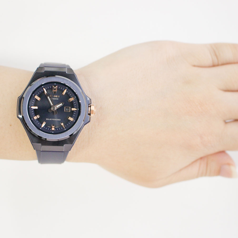 Casio カシオ Baby G ベビージー ベビーg腕時計 時計 レディース 防水 ソーラー アナログ ネイビー ピンクゴールド Msg S500g 2a2プレゼント ギフト 1年保証 送料無料 Opendu17 Fr