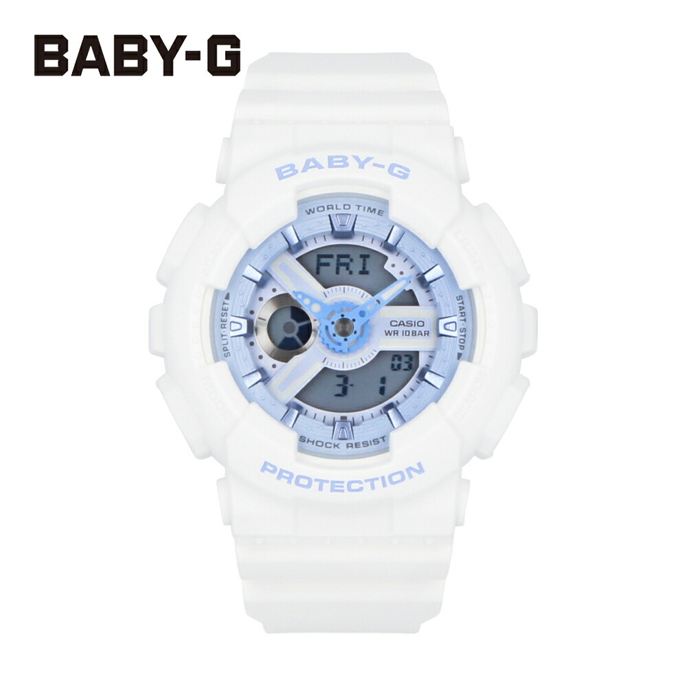 CASIO カシオ Baby-G ベビージー ベビーG BA-110 SERIES 腕時計 時計 レディース 防水 クオーツ アナデジ 2針 ホワイト ライトブルー BA-110XBE-7A プレゼント ギフト 1年保証 送料無料