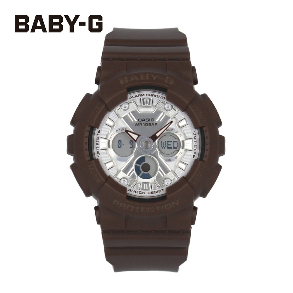 CASIO カシオ Baby-G ベビージー ベビーG BA-130 SERIES 腕時計 時計 レディース 防水 クオーツ アナデジ 2針 ブラウン シルバー チョコレート スイーツ BA-130SW-5A プレゼント ギフト 1年保証 送料無料