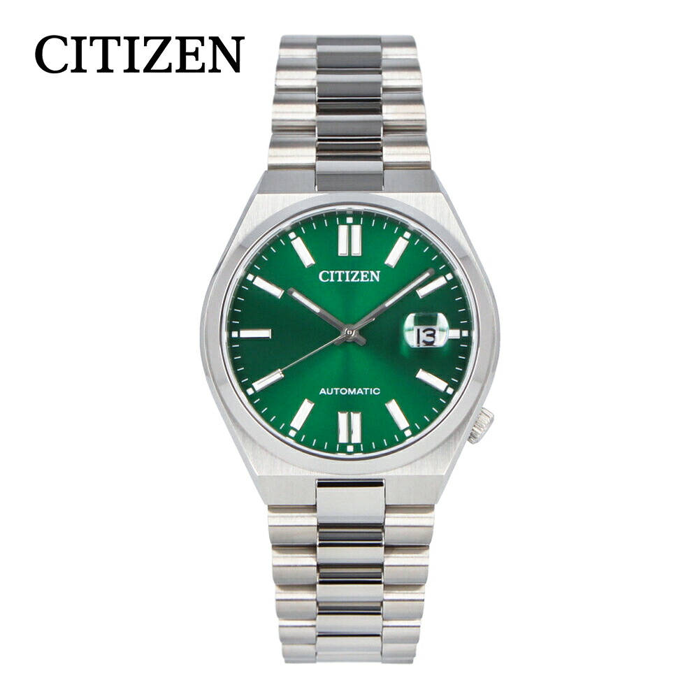 CITIZEN シチズン CITIZEN COLLECTION TSUYOSA Mechanical 腕時計 時計 メンズ メカニカル オートマチック 自動巻き アナログ 3針 ステンレス メタル シルバー グリーン NJ0150-81X プレゼント ギフト 1年保証 送料無料